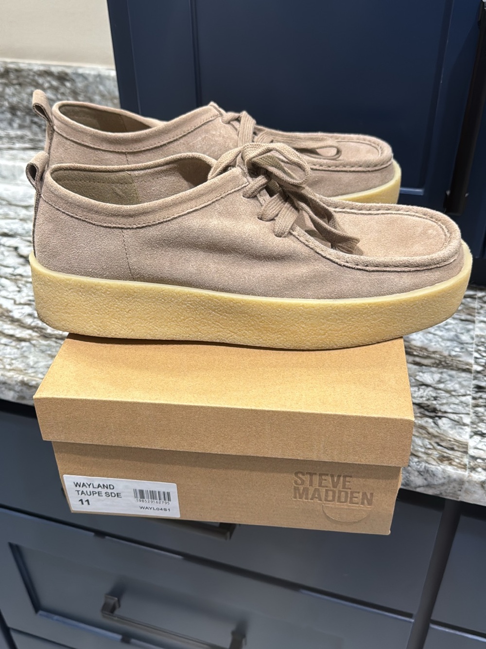Steve Madden Taupe Suede Platform Loafers